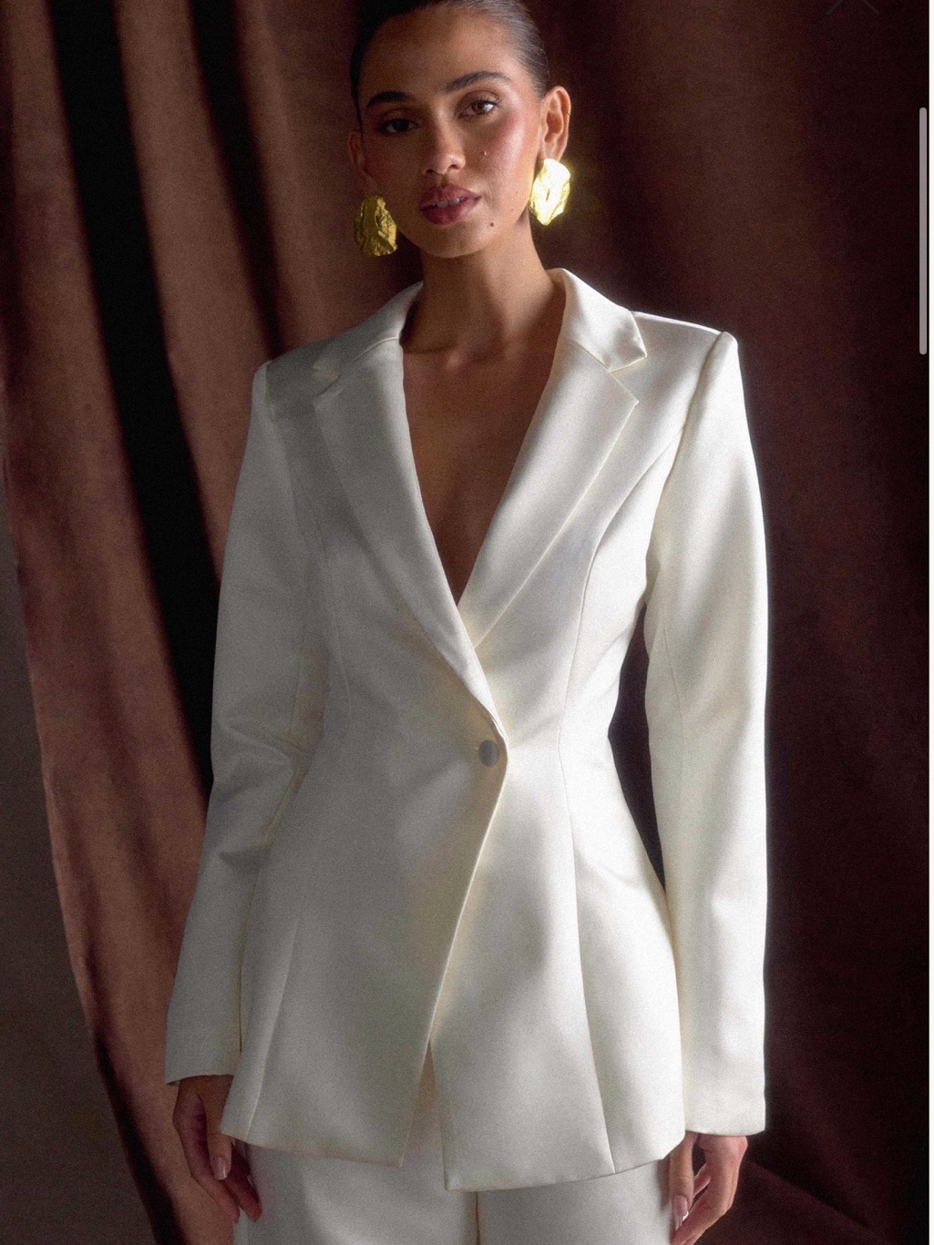 Ivory Single-Button Blazer